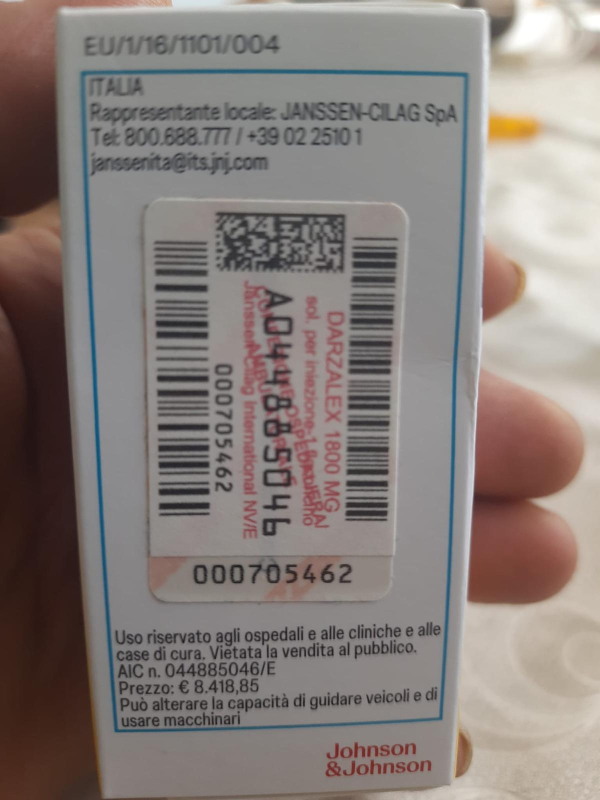 DARZALEX 1800 MG (Daratumumab) JANSSEN