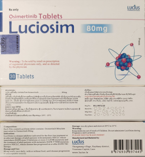 ТАГРИССО/ТАГРИКС , Tagrisso (осимертиниб, osimertinib) 80 мг 30 таб генерик Бангладеш.