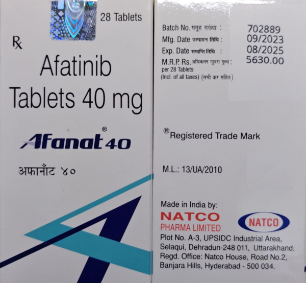 Гиотриф, Giotrif (афатиниб, afatinib) 40 мг 28 бат. Natco, Индия, generic