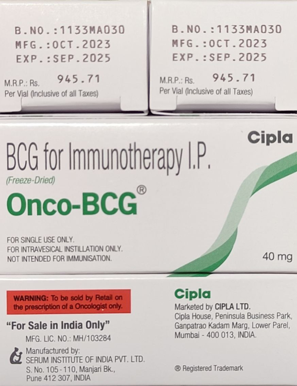 ОНКО БЦЖ (Onco-BCG) 40 mg одна доза, Індія