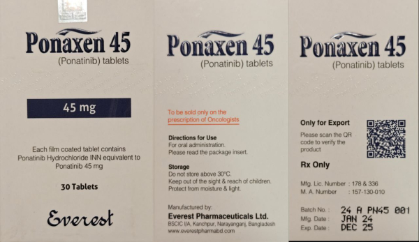 Иклусиг, Iclusig (понатиниб ponatinib) 15 мг 30 таб генерик Бангладешь