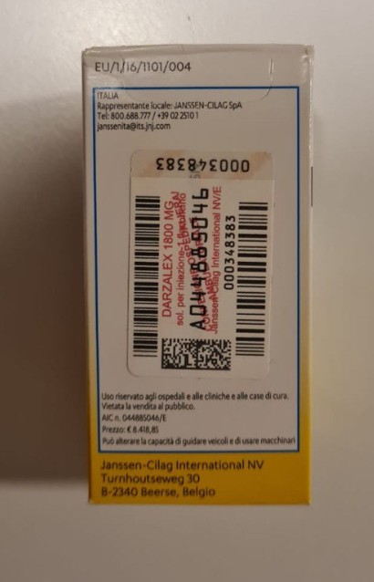 DARZALEX/ДАРЗАЛЕКС 1800 MG (Daratumumab / Даратумумаб) JANSSEN